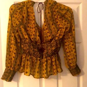 🔥✨Boho chic cinched blouse